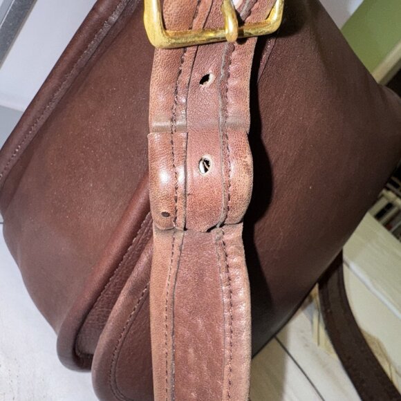 Vintage Coach 1980s NYC Mahogany Classic Pouch Shoulder Bag Purse 9.5x9x4” VGUC* - Picture 6 of 10